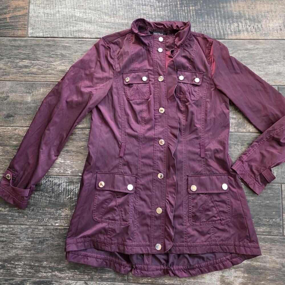 White House Black Market Deep Burgundy Utility Jacket